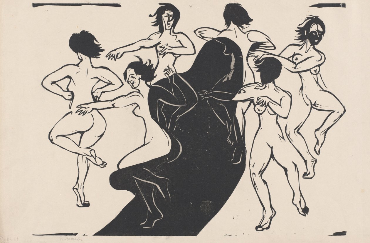 Nudes Dancing Around a Shadow by Ernst Ludwig Kirchner