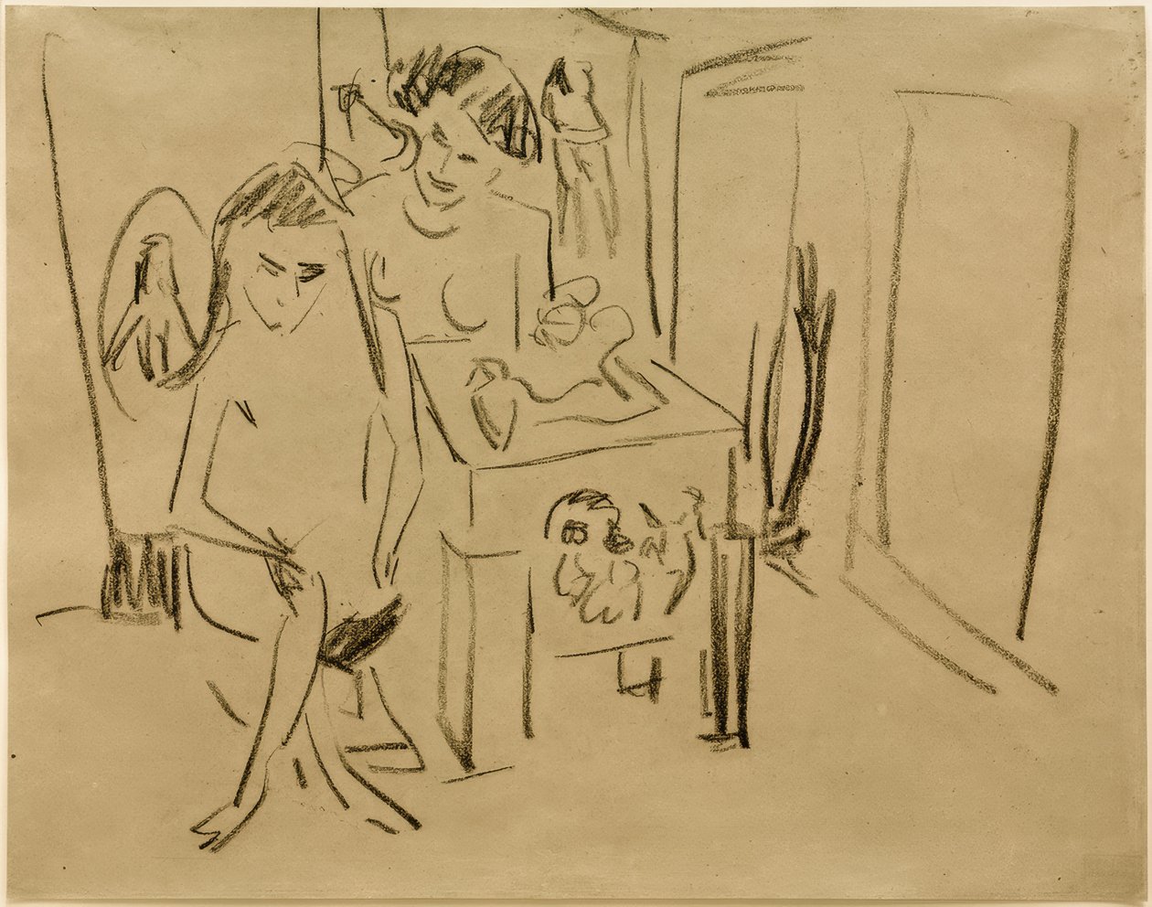 Untitled (Dodo and Fränzi in the Studio) by Ernst Ludwig Kirchner