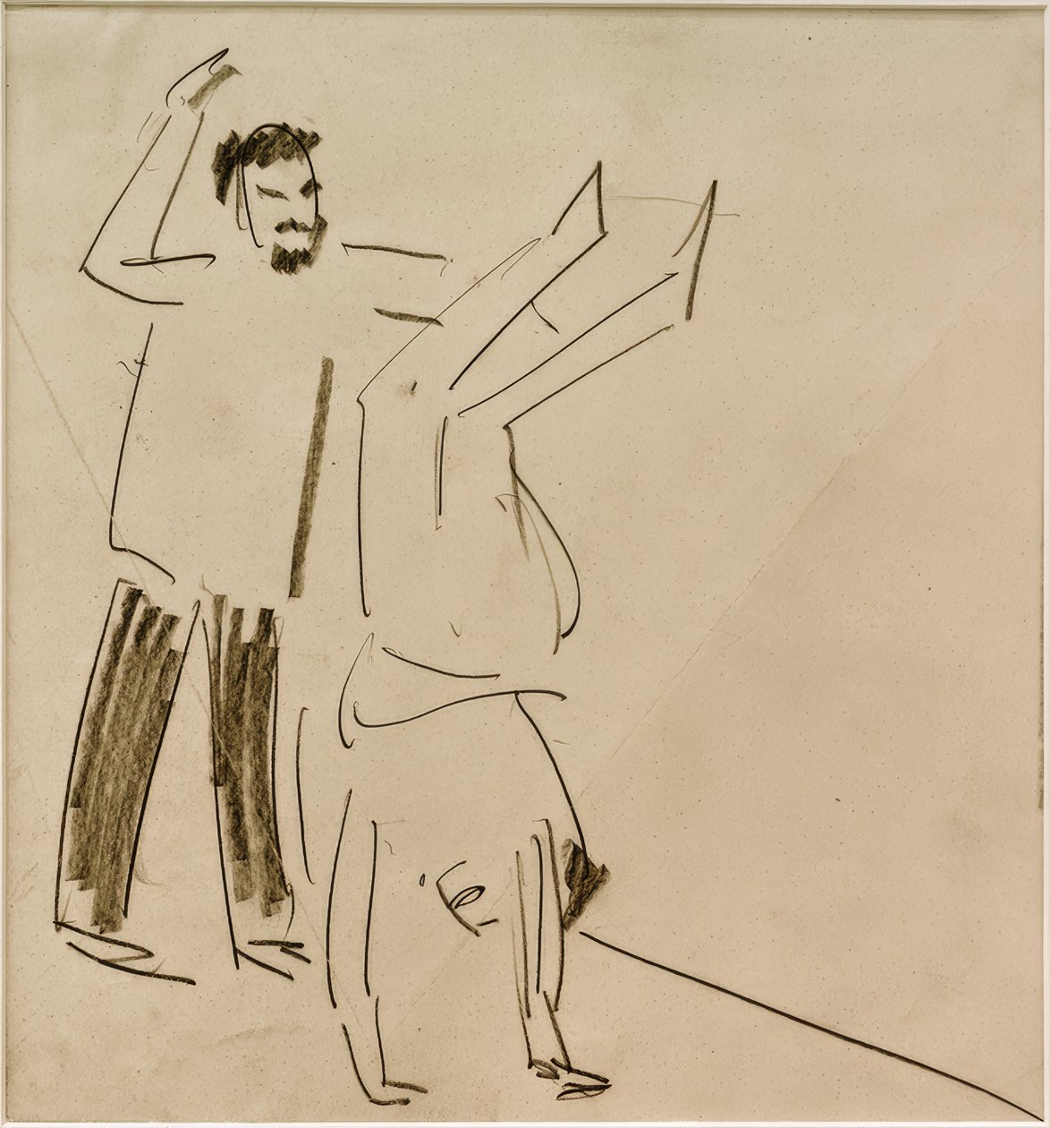 Untitled (Man with Girl in Handstand) by Ernst Ludwig Kirchner