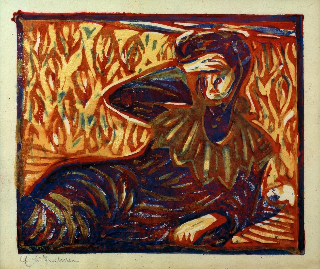 Resting Girl with Headache by Ernst Ludwig Kirchner