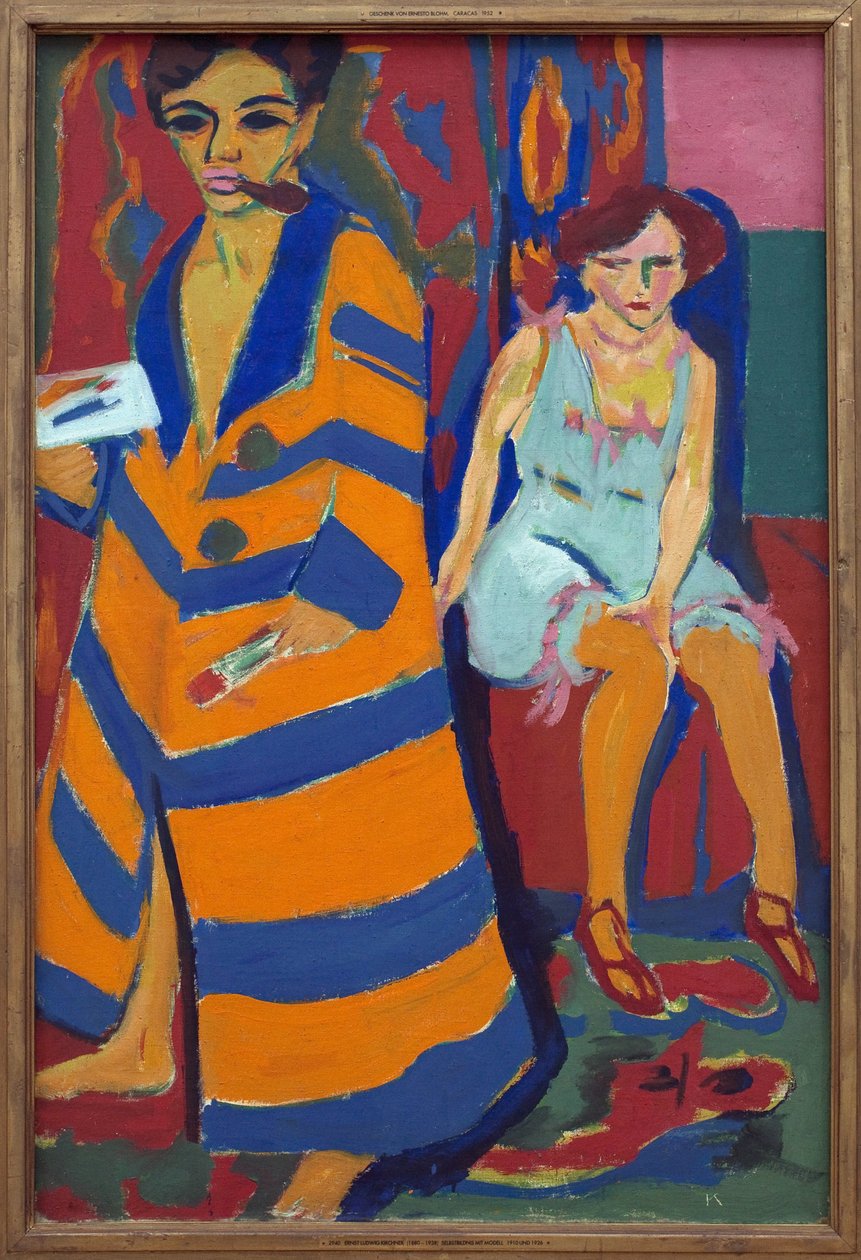 Self-Portrait with a Model by Ernst Ludwig Kirchner