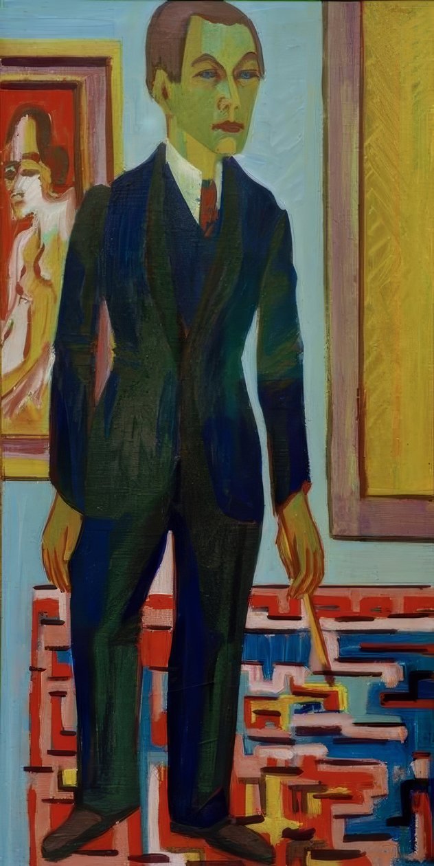 Standing Painter. Self-Portrait by Ernst Ludwig Kirchner
