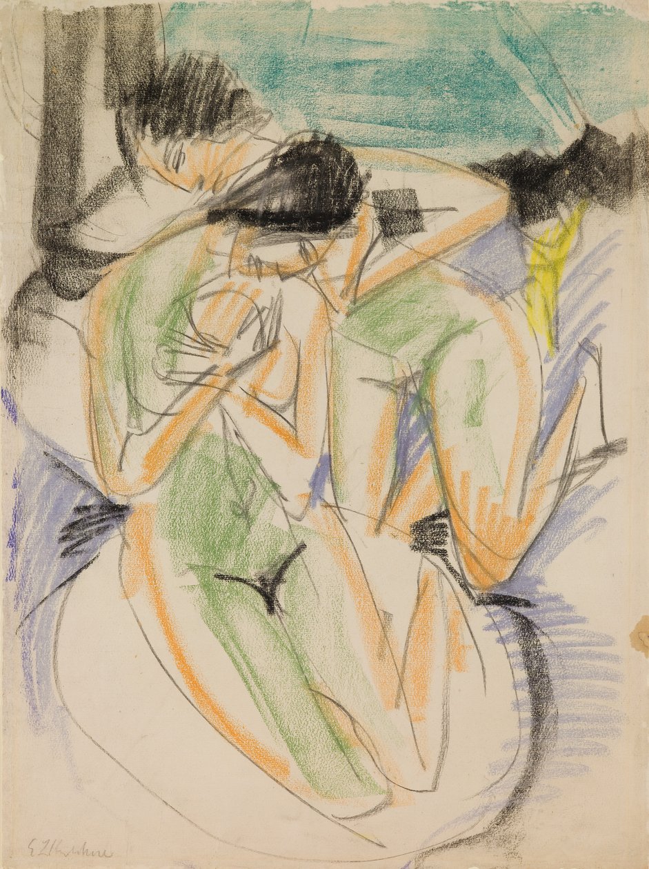 Two Nudes by Ernst Ludwig Kirchner