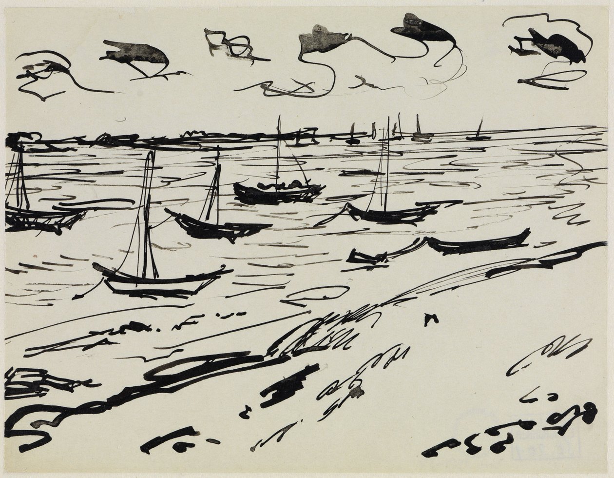Anchored Fishing Boats (Fehmarn) by Ernst Ludwig Kirchner