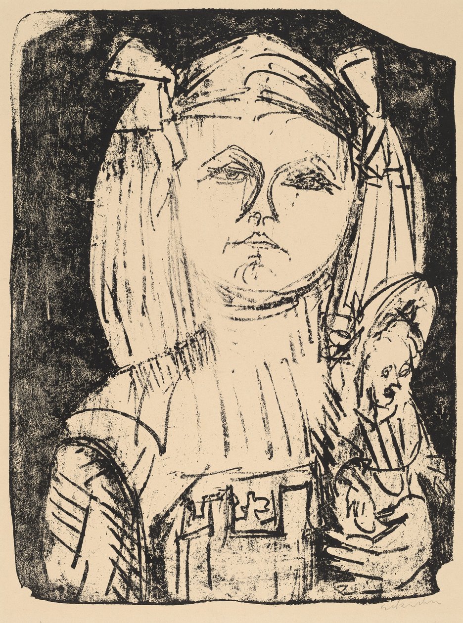 Young Girl with Doll by Ernst Ludwig Kirchner