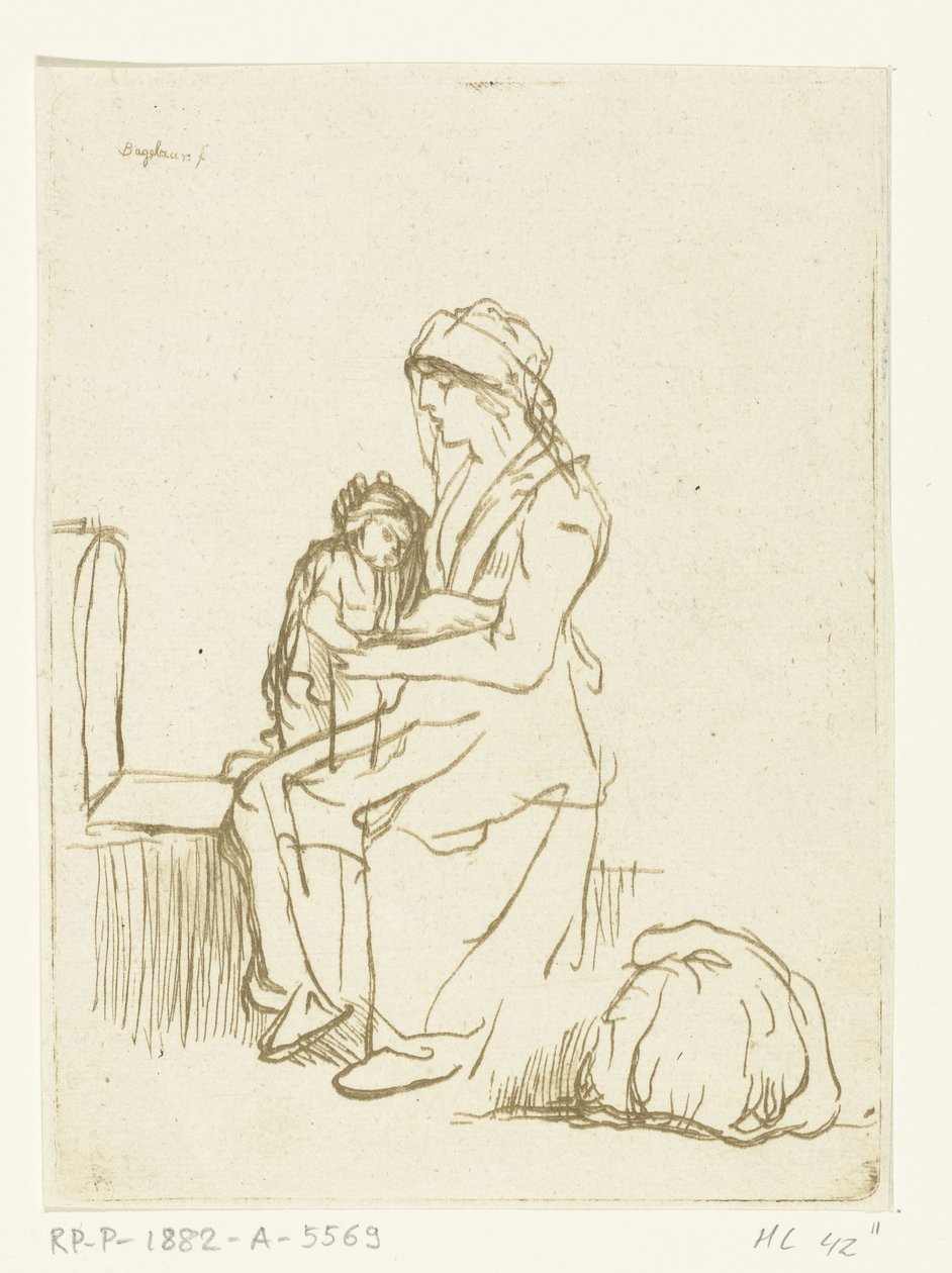 Mother with Child on Her Lap by Ernst Willem Jan Bagelaar