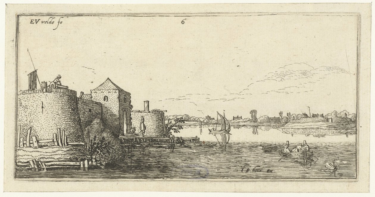 Fort with Defenses of Tholen on the Scheldt (Landscapes) by Esaias van de Velde