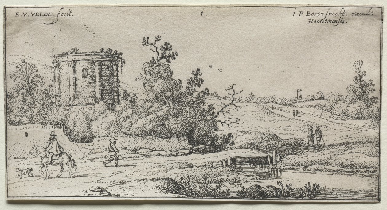Landscapes: Landscape with Ruins of a Roman Temple by Esaias van de Velde