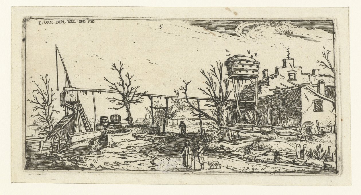 Landscape with a Brewery by Esaias van de Velde