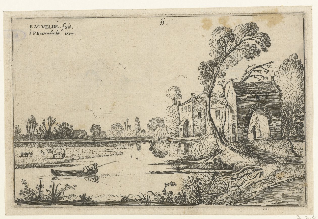 Landscape with a River and Gatehouse by Esaias van de Velde