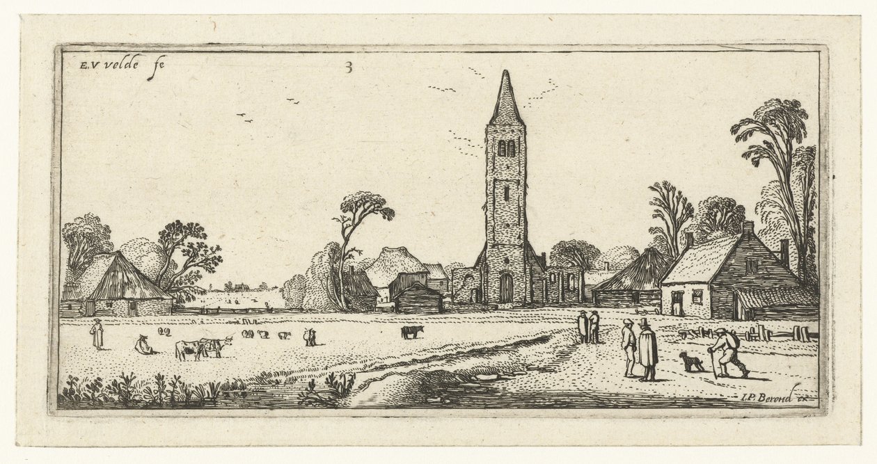 Walkers on a Road near Spaarnwoude (Landscapes series) by Esaias van de Velde