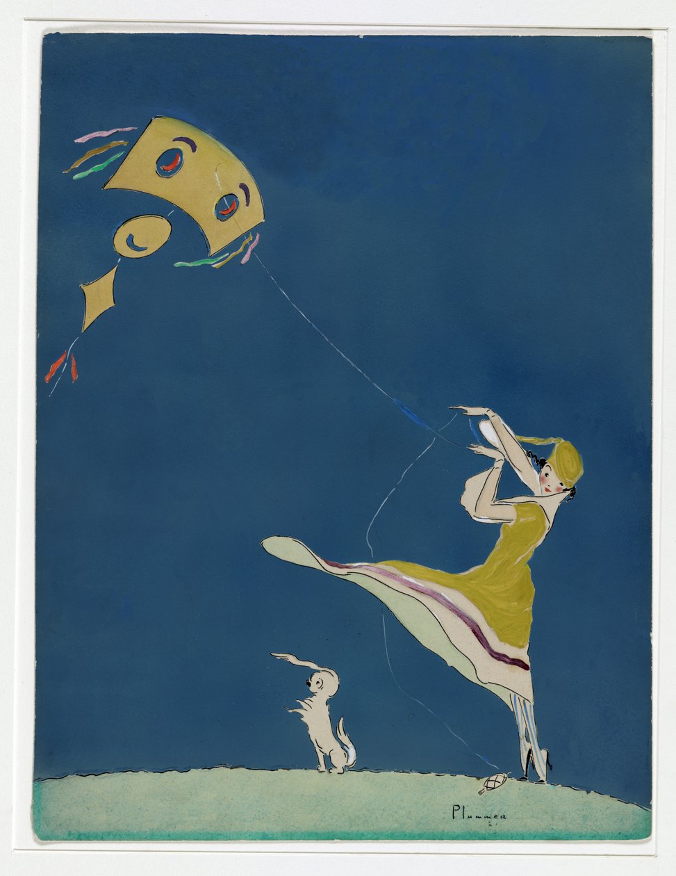Girl with a Kite, Vanity Fair Cover, May 1917, pub. 1917 by Ethel McClellan Plummer