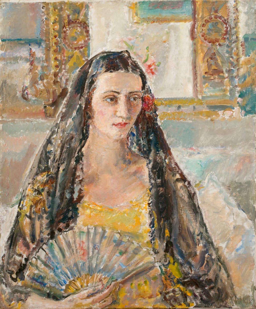 Lady with a Fan, exh. 1926 by Ethel Walker