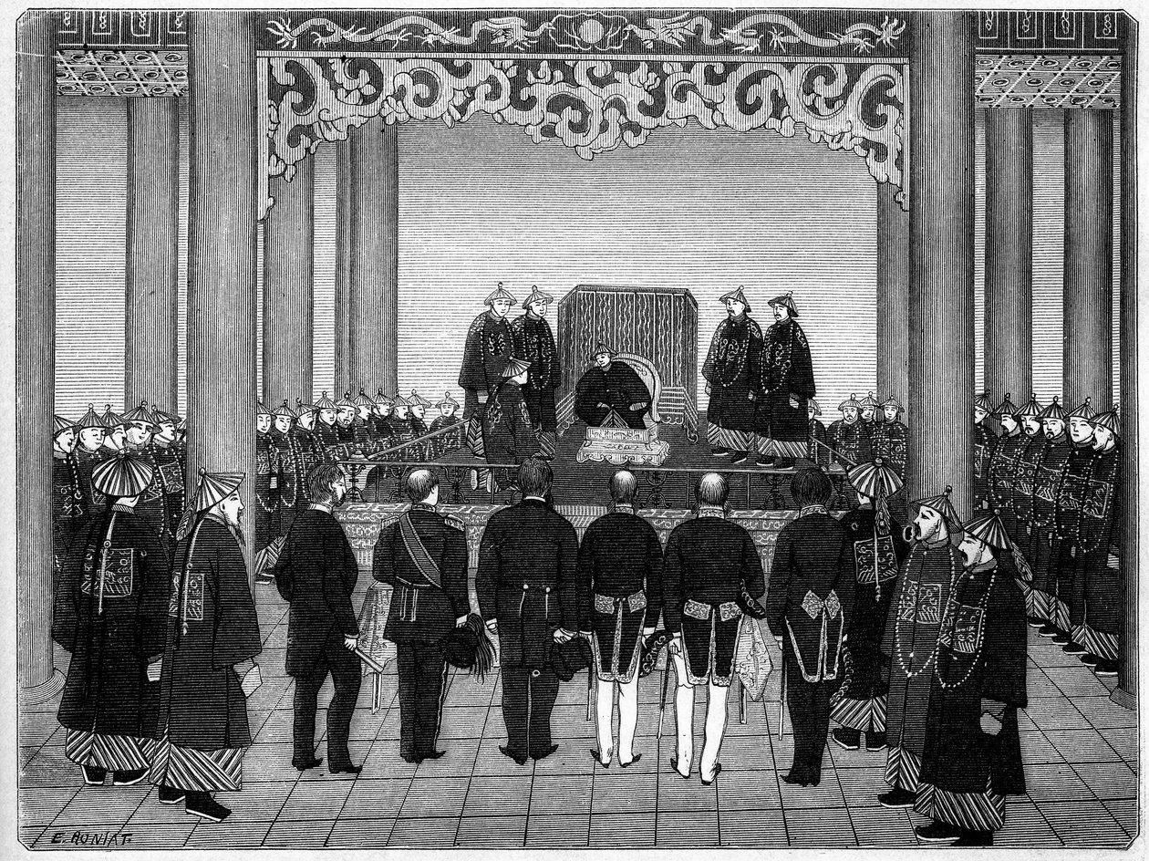 Reception of a Foreign Diplomatic Corps by the Emperor of China, June 29 by Etienne Antoine Eugene Ronjat