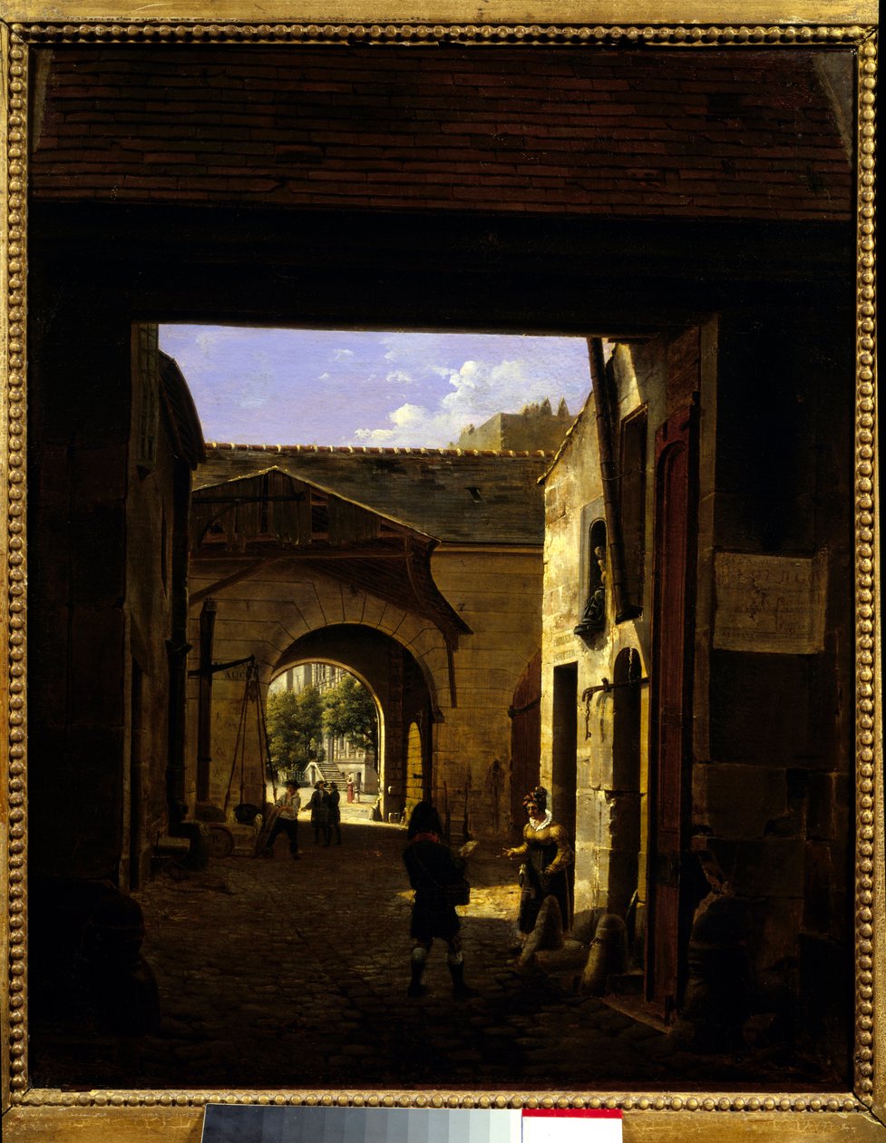 The Courtyard of a Driving House in the Rue Saint Denis Known as Courtyard Sainte Catherine by Etienne Bouhot
