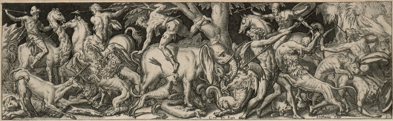 Combat of Men and Animals by Etienne Delaune