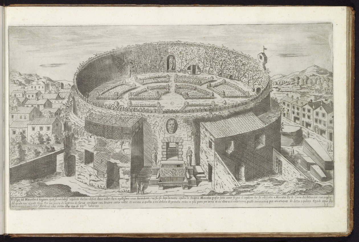 Mausoleum of Augustus with a Garden in Rome by Etienne Duperac