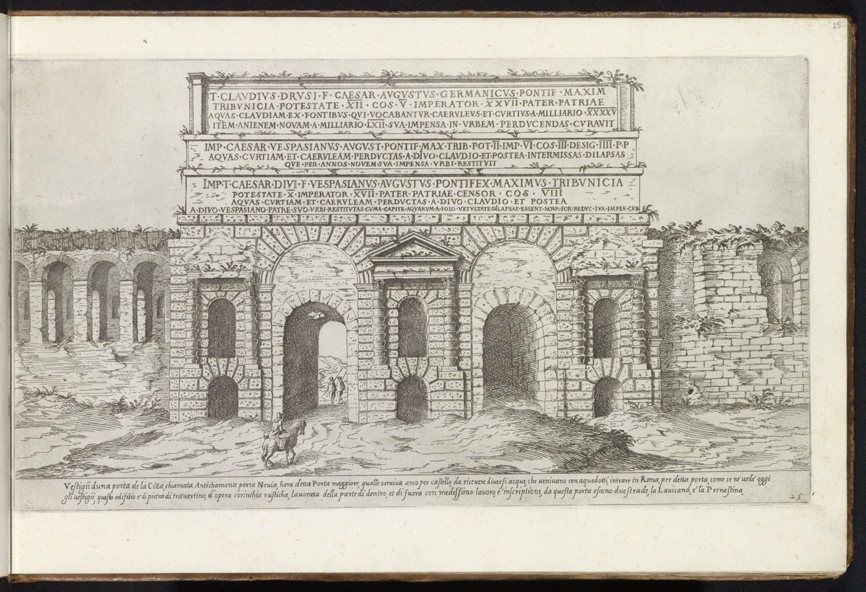 Porta Maggiore in Rome by Etienne Duperac