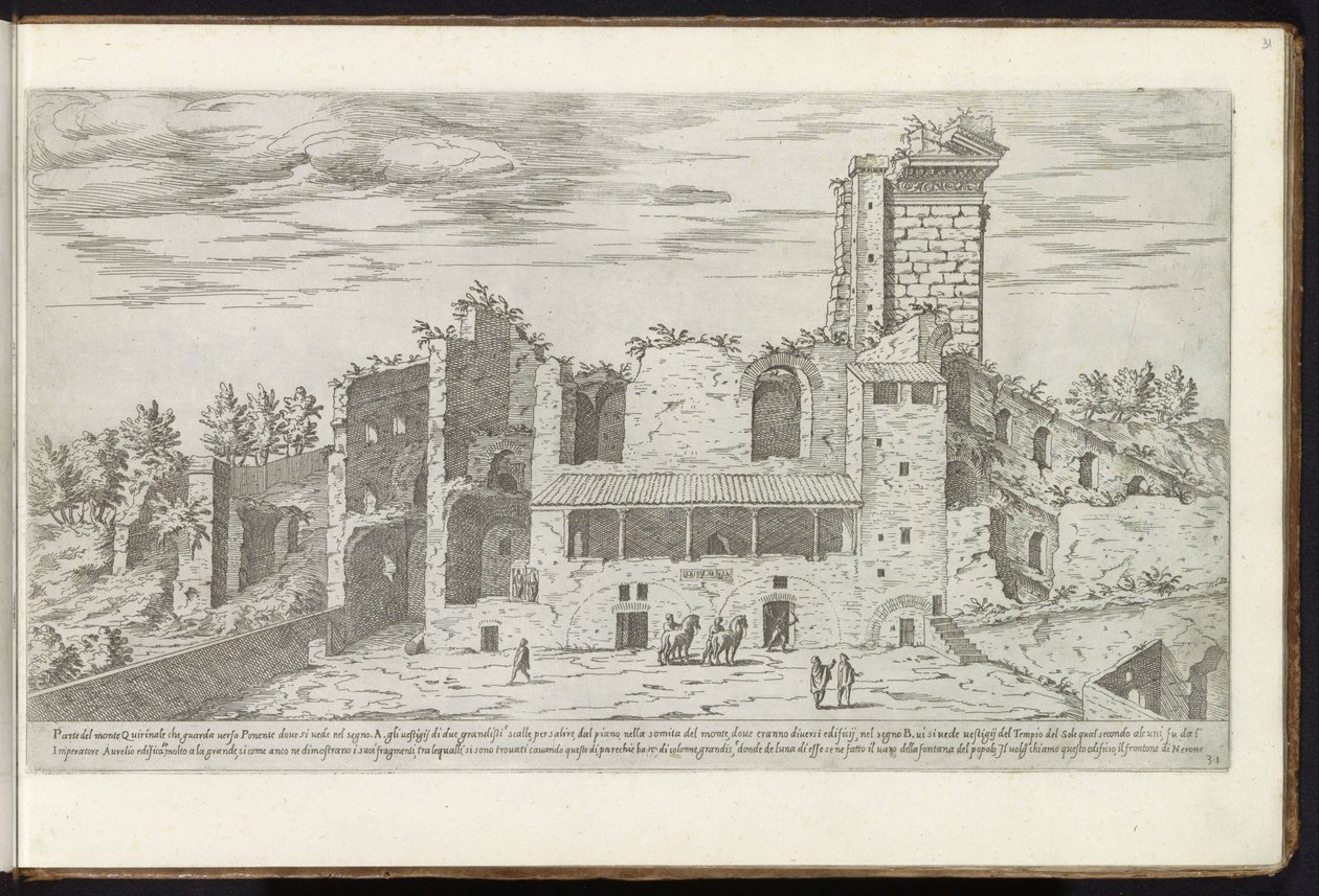 Ruins on the Quirinal in Rome by Etienne Duperac