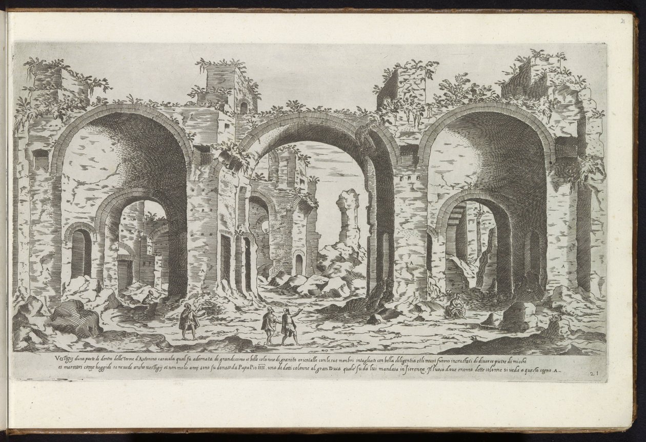 Ruins of the Baths of Caracalla in Rome by Etienne Duperac