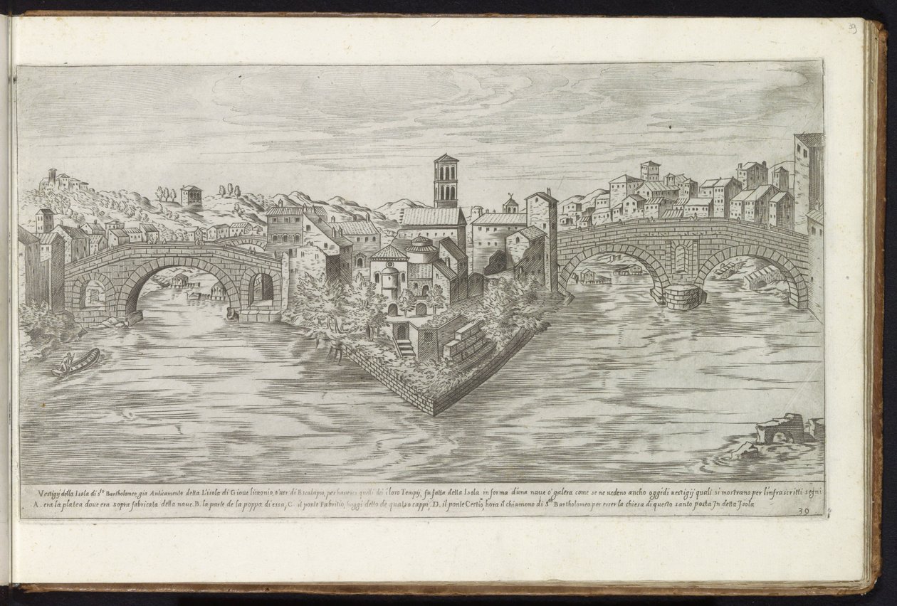 Tiber Island in Rome by Etienne Duperac