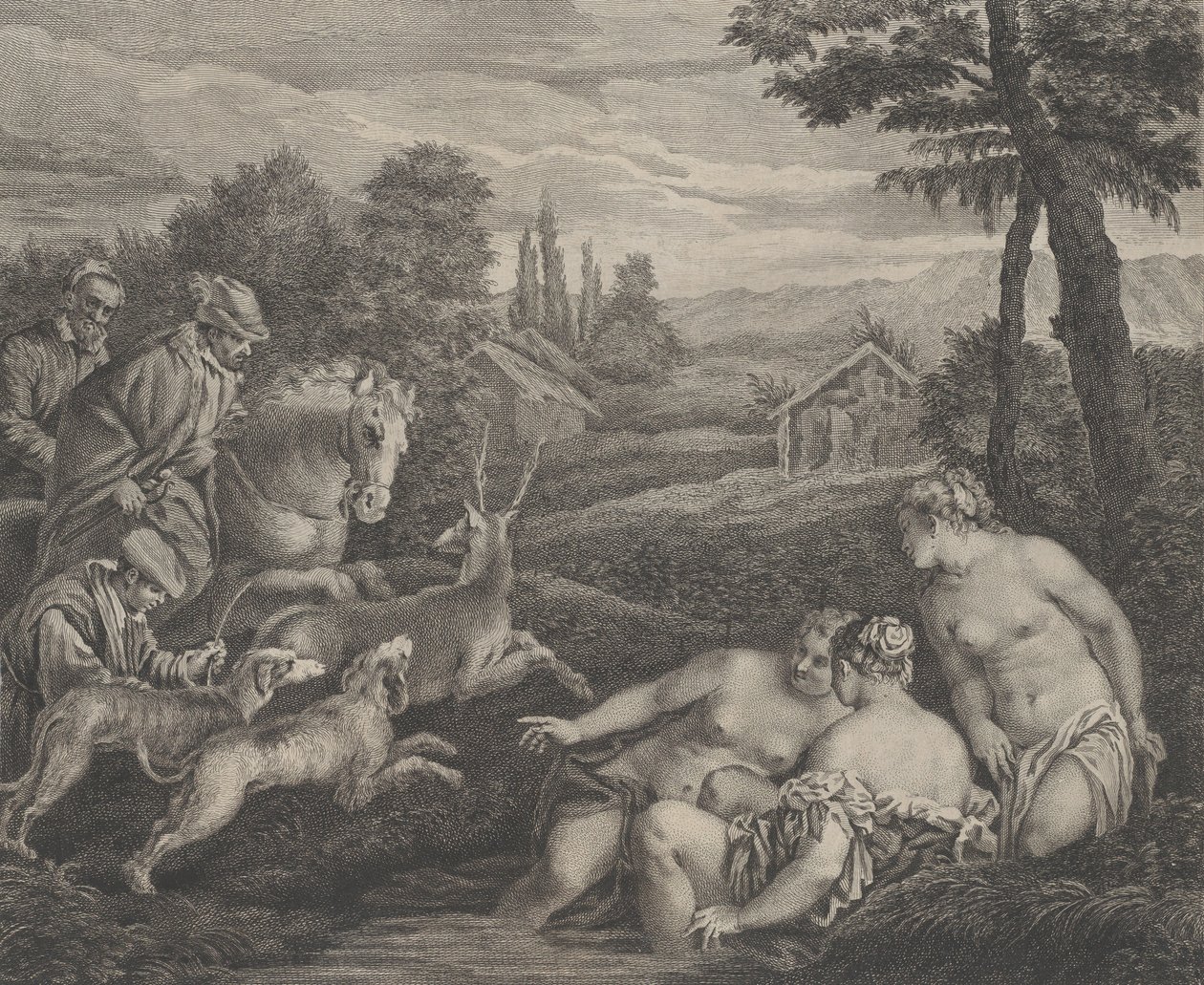 Diane and Actaeon Changed into a Stag by Etienne Fessard