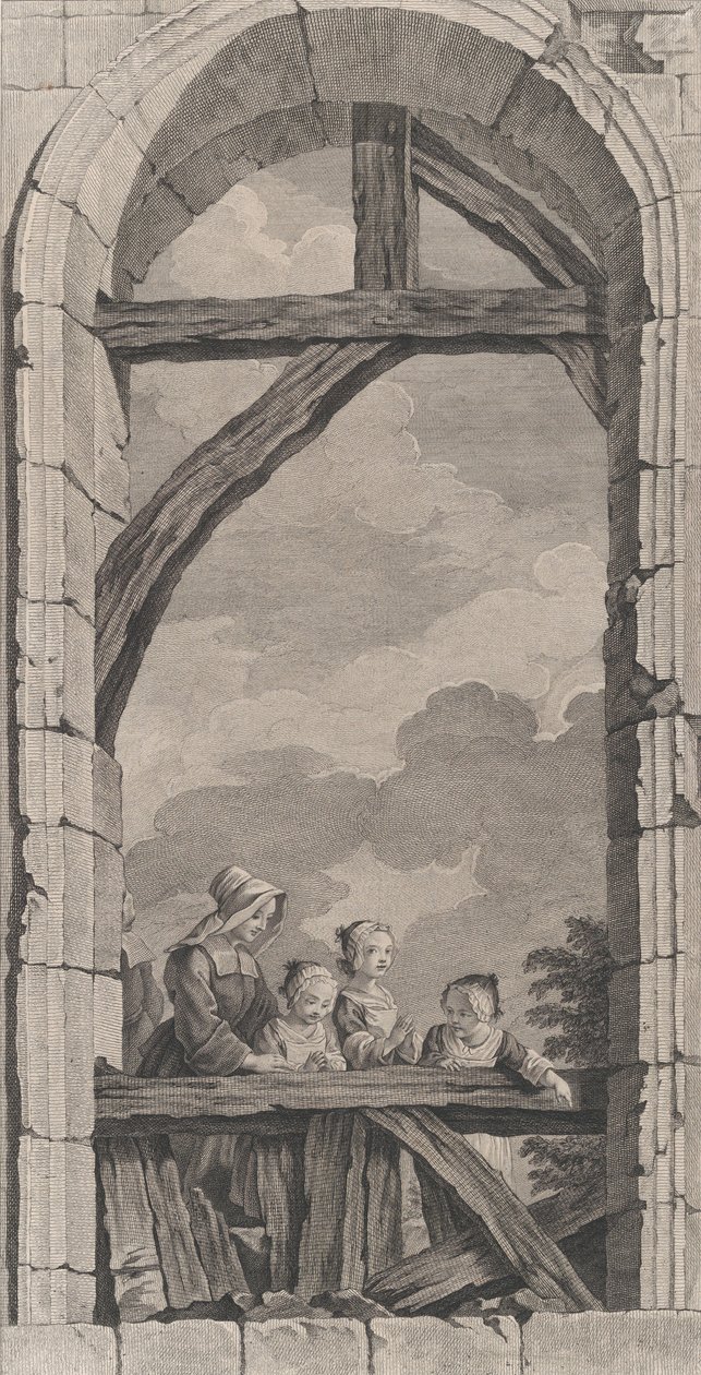 The Chapel of the Enfants-Trouvés in Paris: Nuns and Little Girls Watching the Crèche by Etienne Fessard