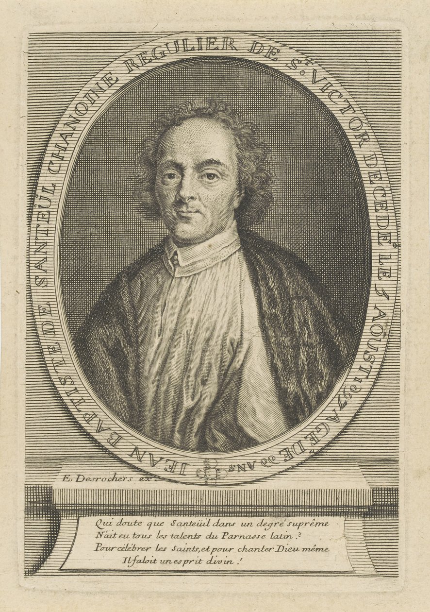 Portrait of the Poet Jean-Baptiste de Santeul 1630-1697, c. 1700 by Etienne Jehandier Desrochers