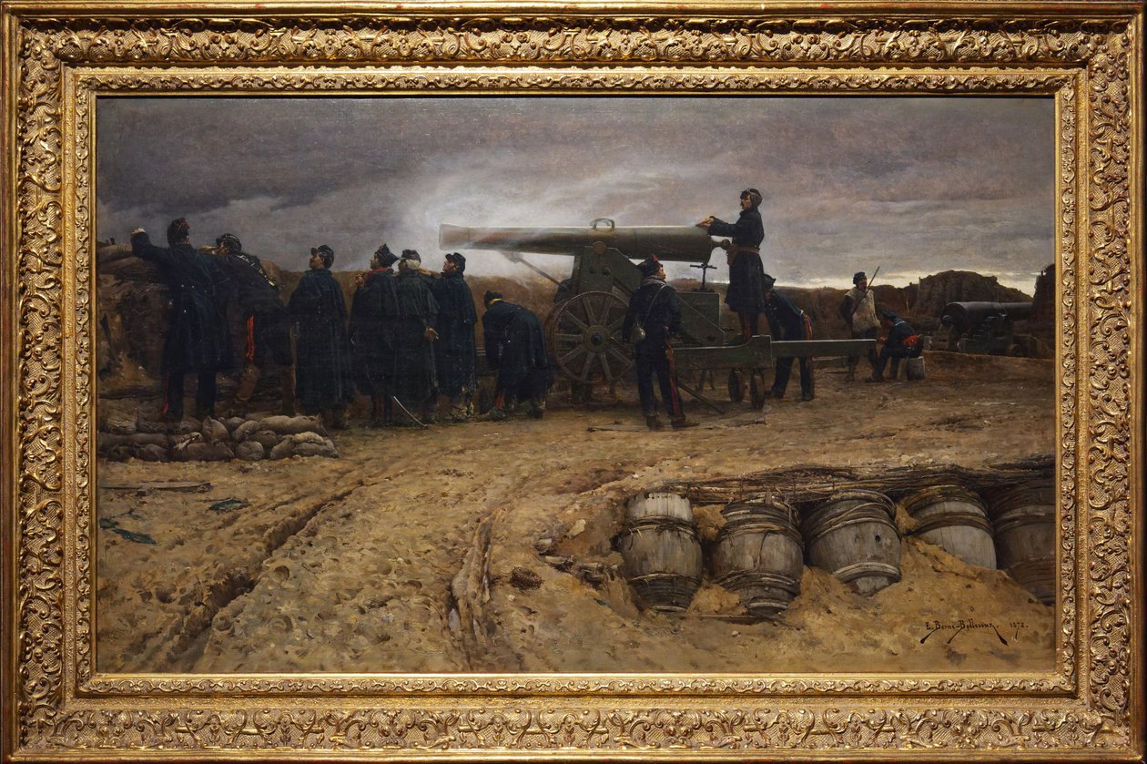 French Heavy Artillery Piece at the Siege of Paris, 1872 by Etienne Prosper Berne Bellecour
