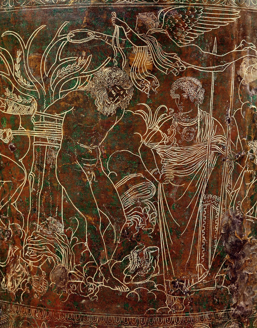 Amycus Tied to a Tree by Pollux (detail) by Etruscan
