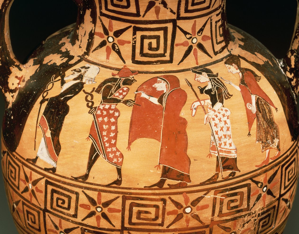 Black-figure amphora depicting the Judgement of Paris by Etruscan