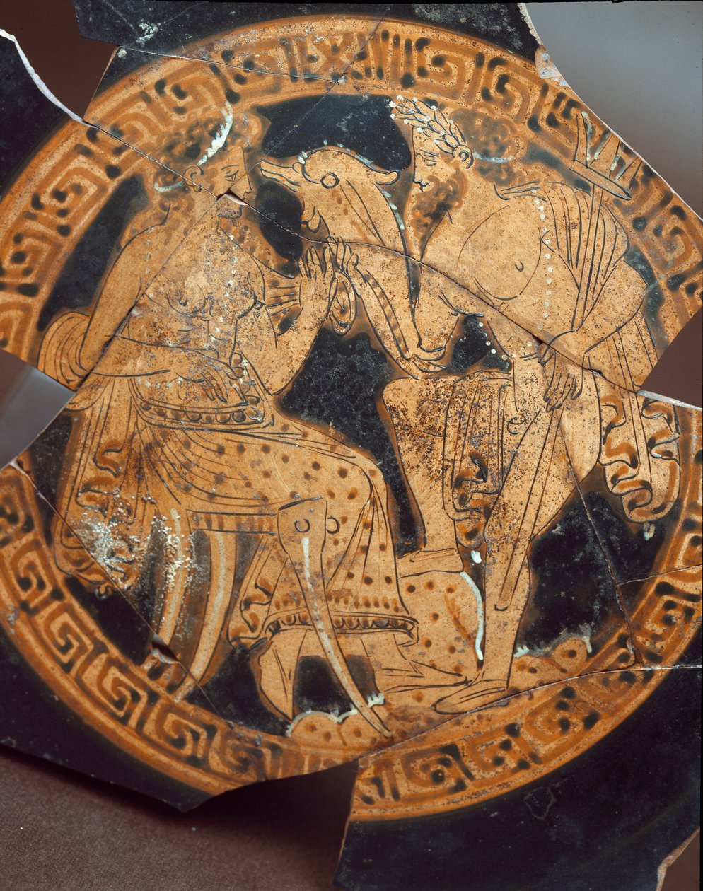 Detail of a kylix representing Poseidon and Amphitrite. From Falerii Veteres (Civita Castellana) 6th century BC. Rome, Museo Nazionale di Villa Giulia by Etruscan