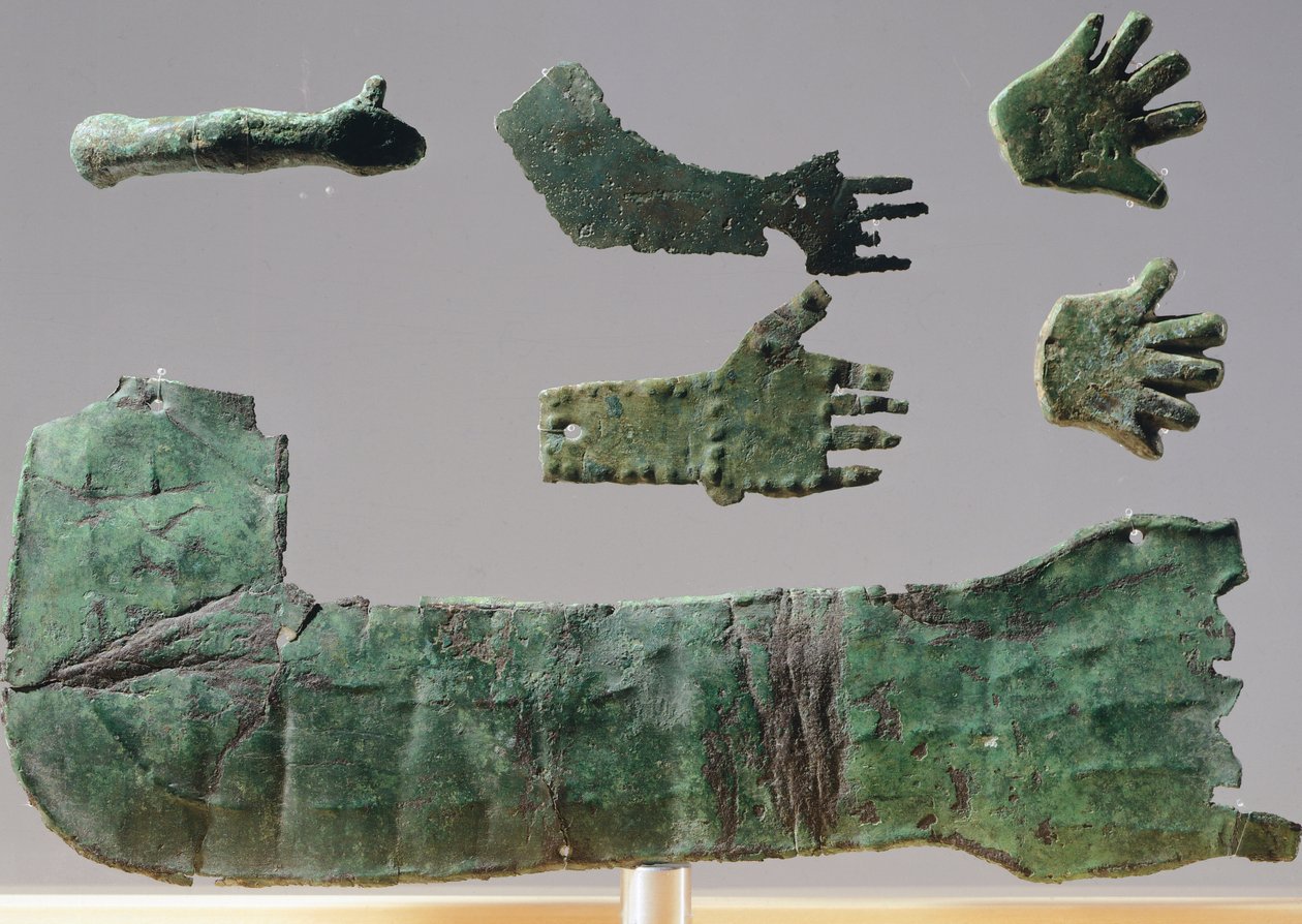 Ex-voto in Bronze Plate Depicting the Upper Limbs by Etruscan