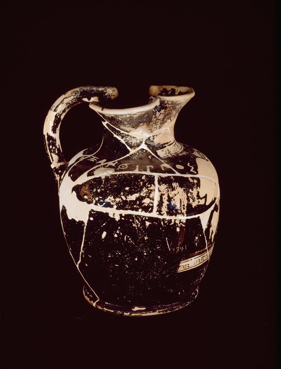 Oenochoe with inscription Xanthippos. From the tomb 709 of Valle Trebbia, 5th century BC by Etruscan