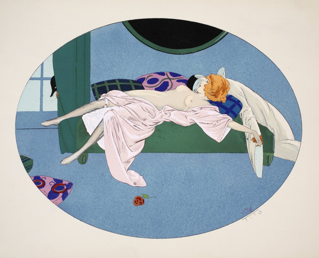 The Five Senses - Hearing, Sight, Smell, Touch, and Taste, 1925 by Ettore Tito