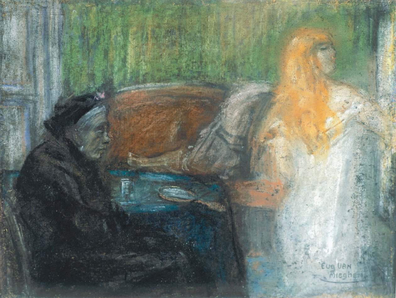 Mother Van Mieghem Dreaming (Vanitas) by Eugeen van Mieghem