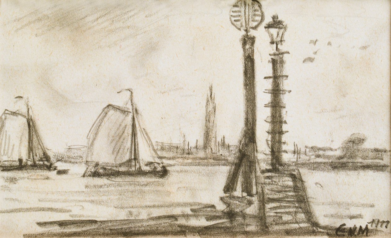 Sailing Ships on the Scheldt by Eugeen van Mieghem