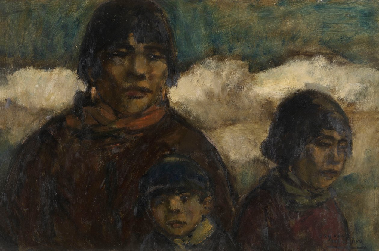 Woman and Children at the Harbour by Eugeen van Mieghem