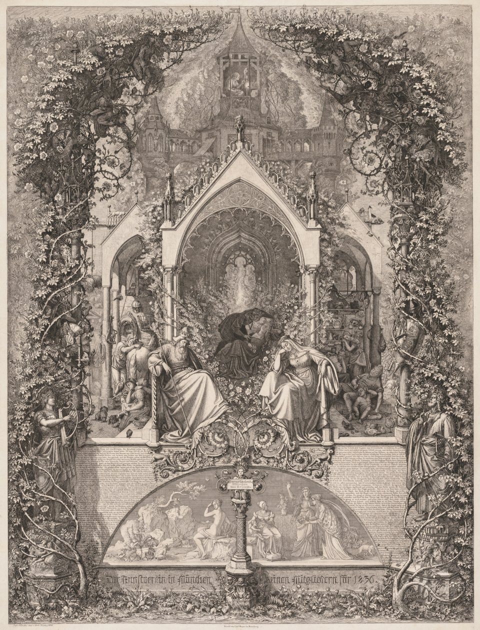 Briar Rose, 1836 by Eugen Napoleon Neureuther