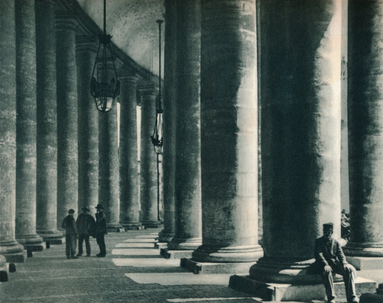 Part of the Colonnade at St Peters Square, Rome, Italy, 1927 by Eugen Poppel