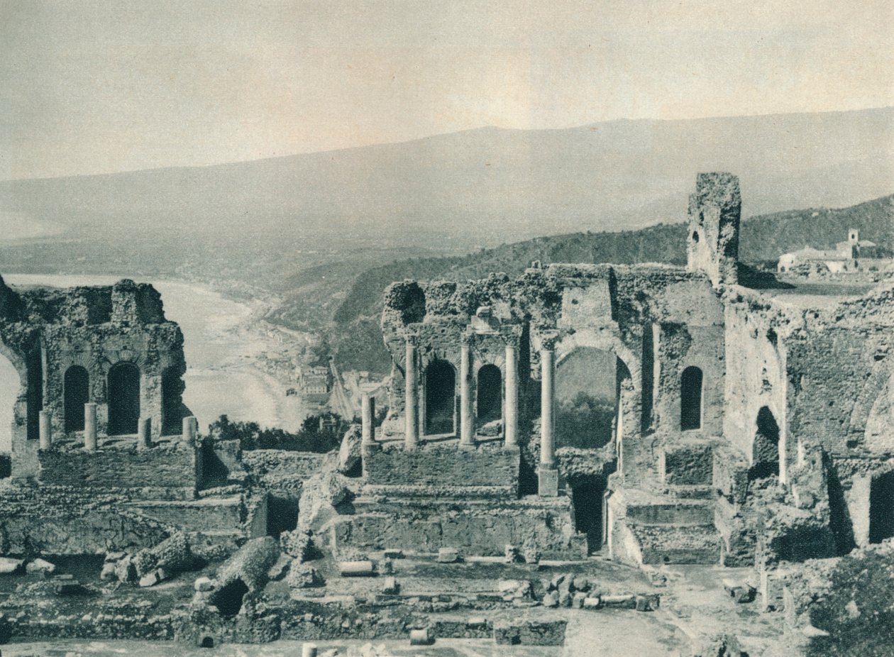 Stage and Dressing-room of the Greek Theatre, Taormina, Sicily, Italy by Eugen Poppel