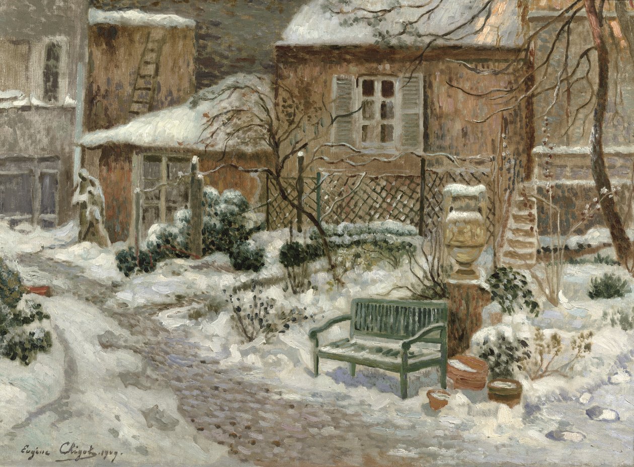 The Garden under Snow, 1909 by Eugene Chigot