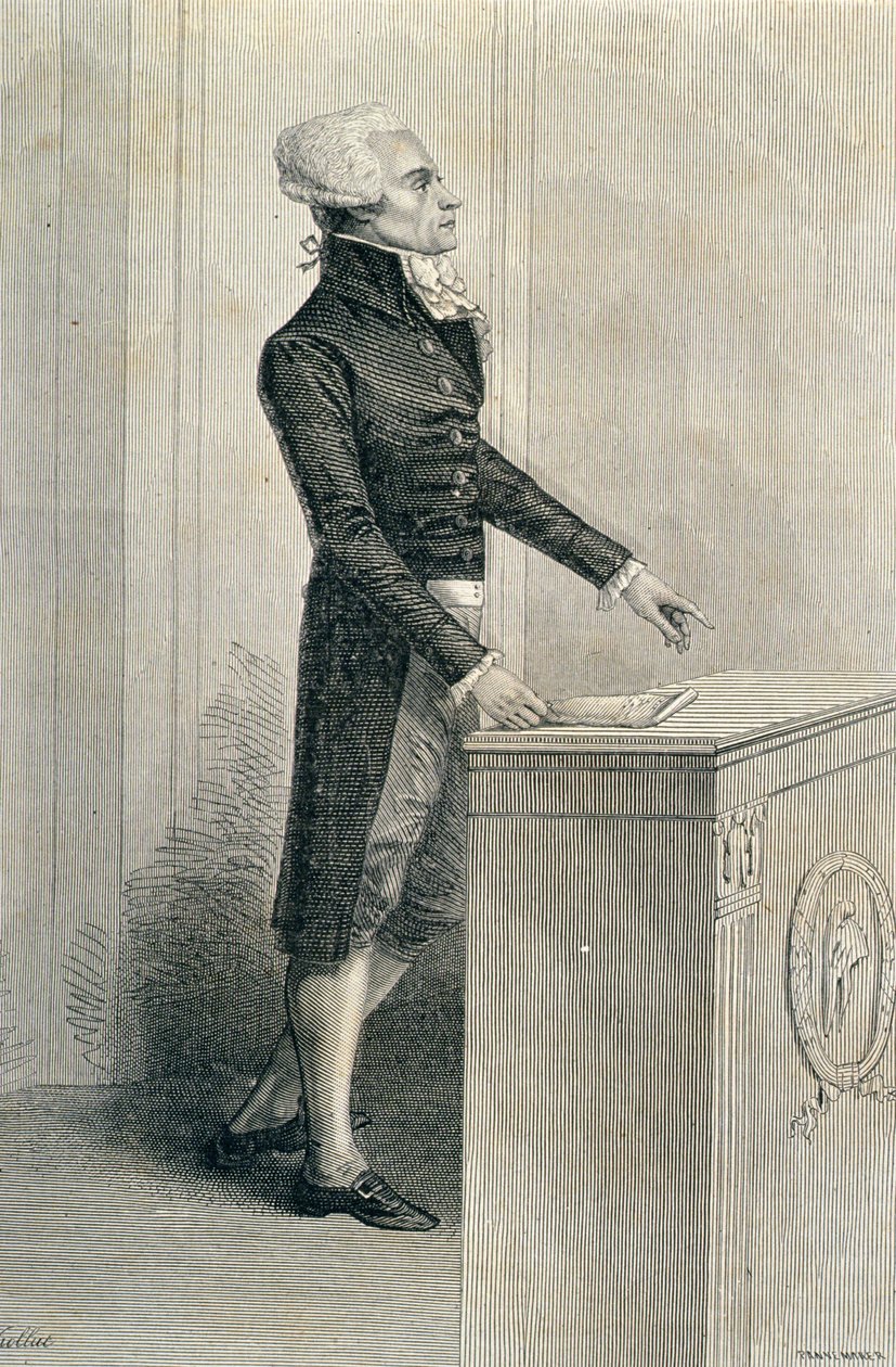 Maximilien de Robespierre (1758-94) Orating, engraved by Stephane Pannemaker (1847-1930) by Eugene Joseph Viollat
