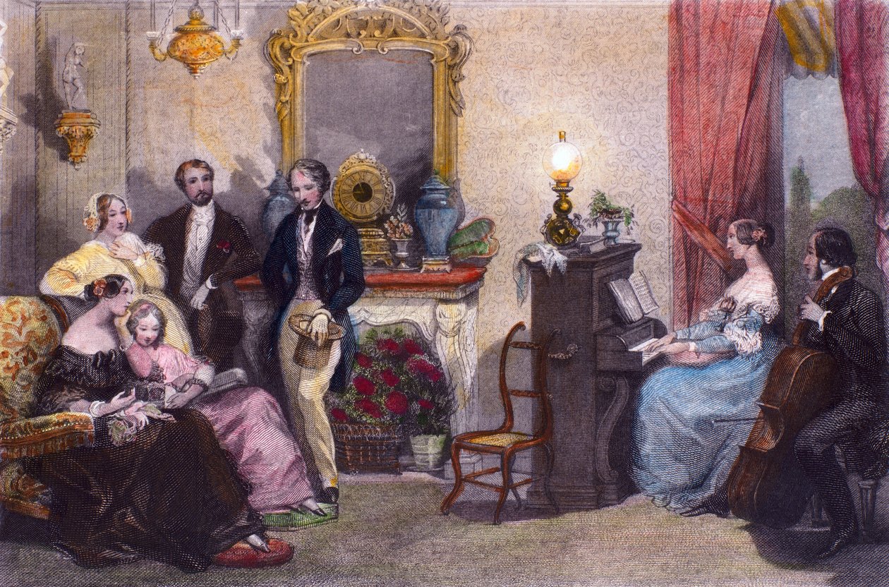 Family Concert, Scene from In Summer in Paris by Jules Janin by Eugene-Louis Lami