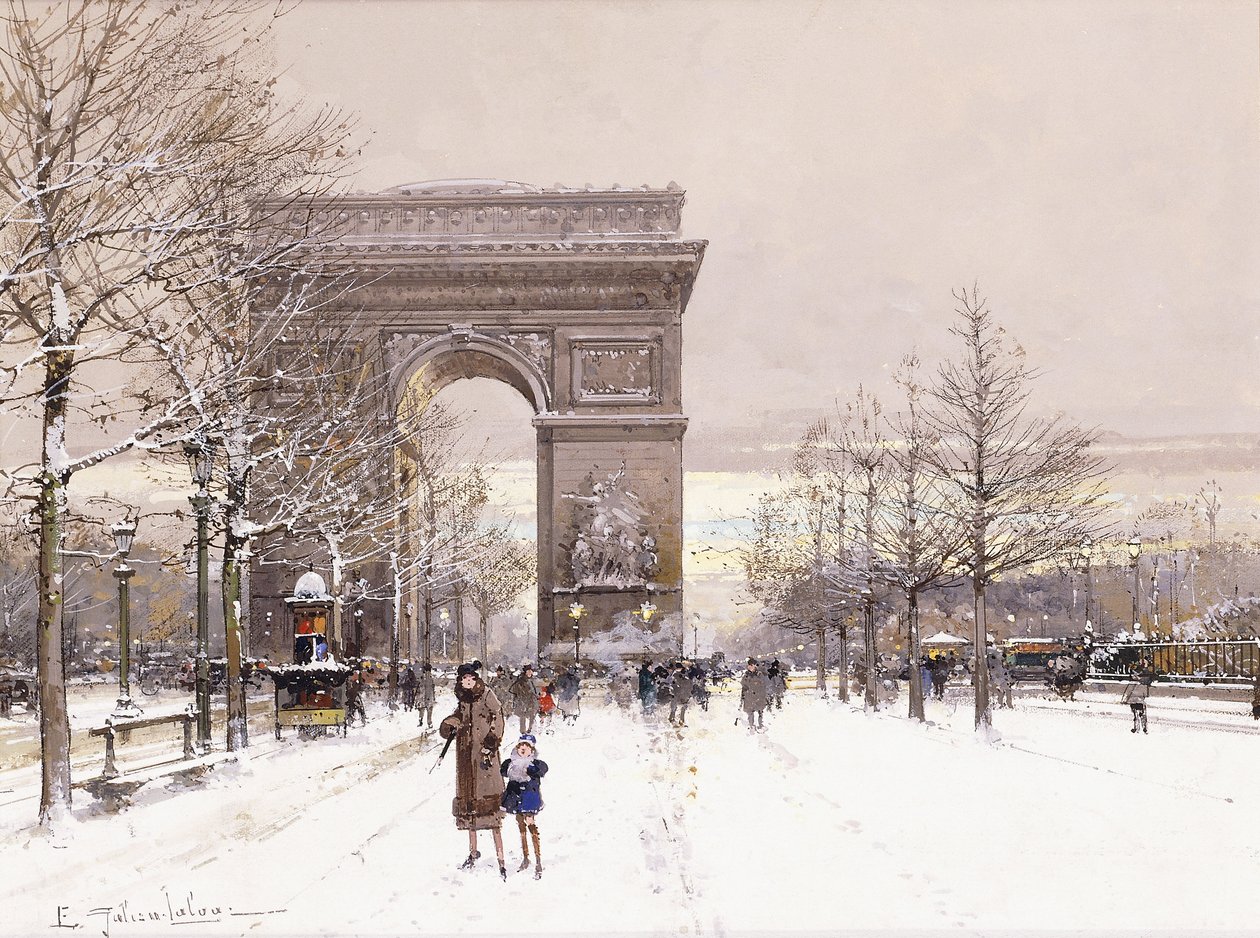 The Arc de Triomphe by Eugene Galien Laloue