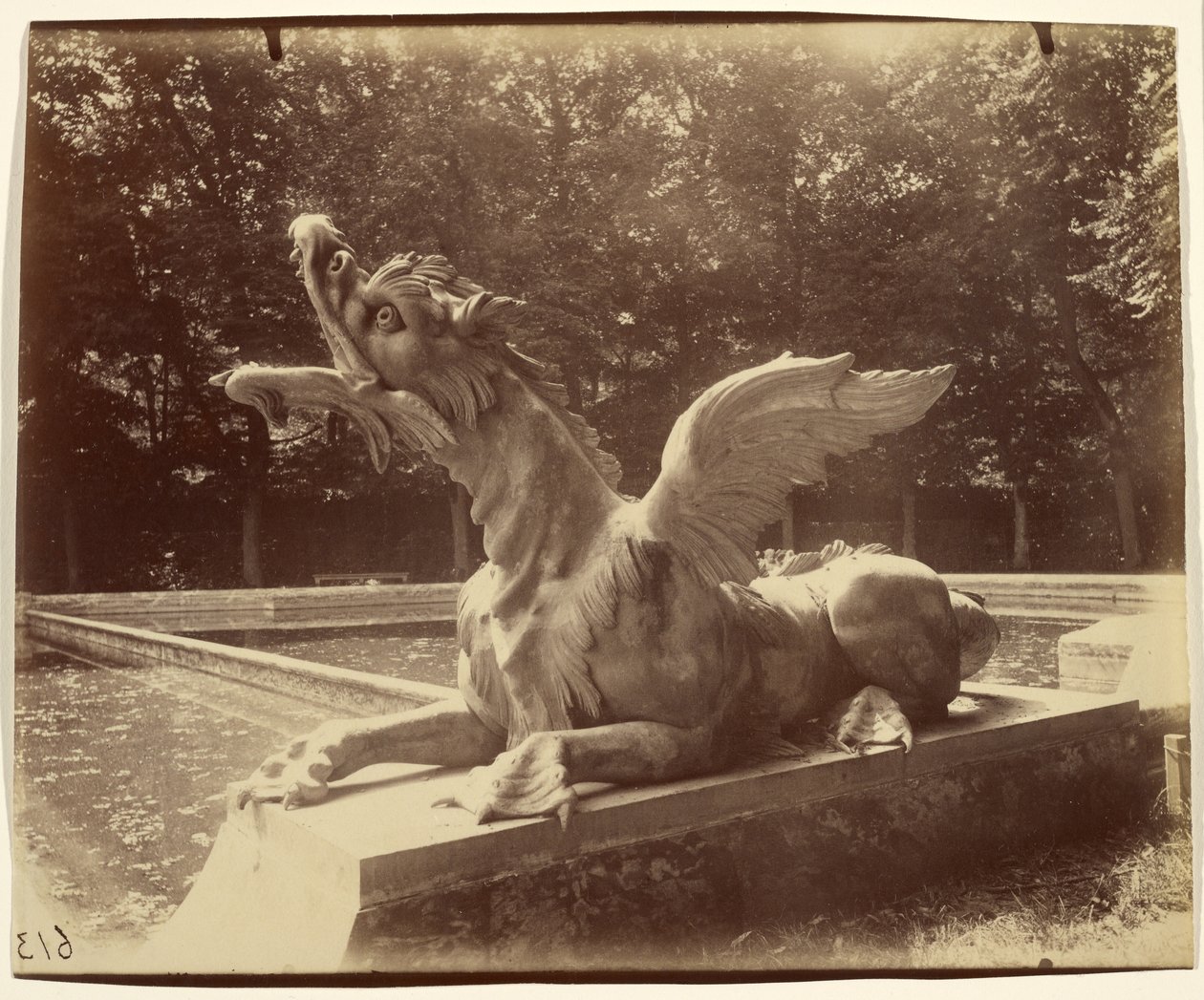 Grand Trianon, Dragon by Hardy by Eugène Atget