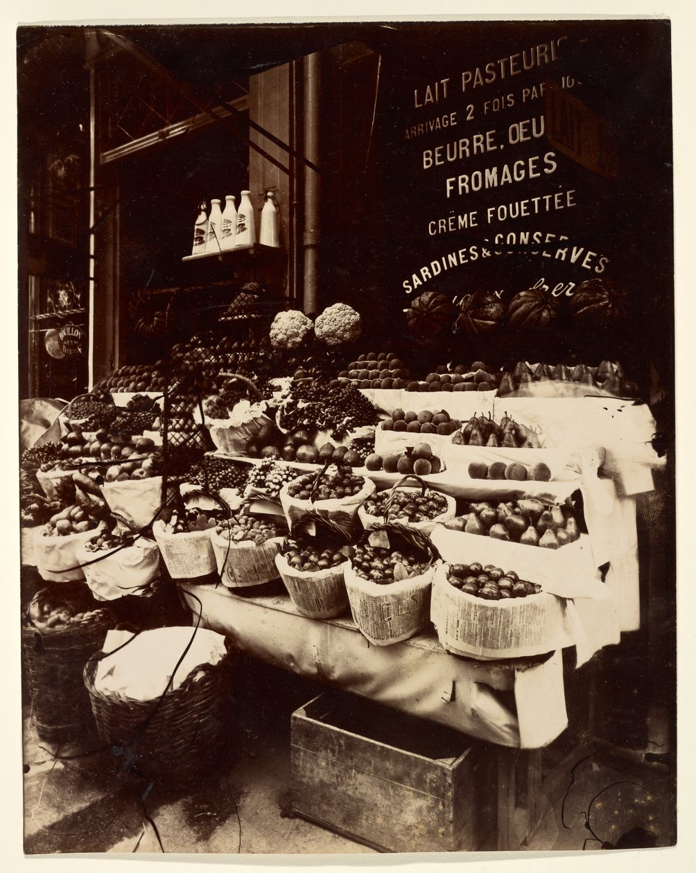 Rue Sainte-Opportune (Produce Display, Rue Sainte-Opportune) by Eugène Atget