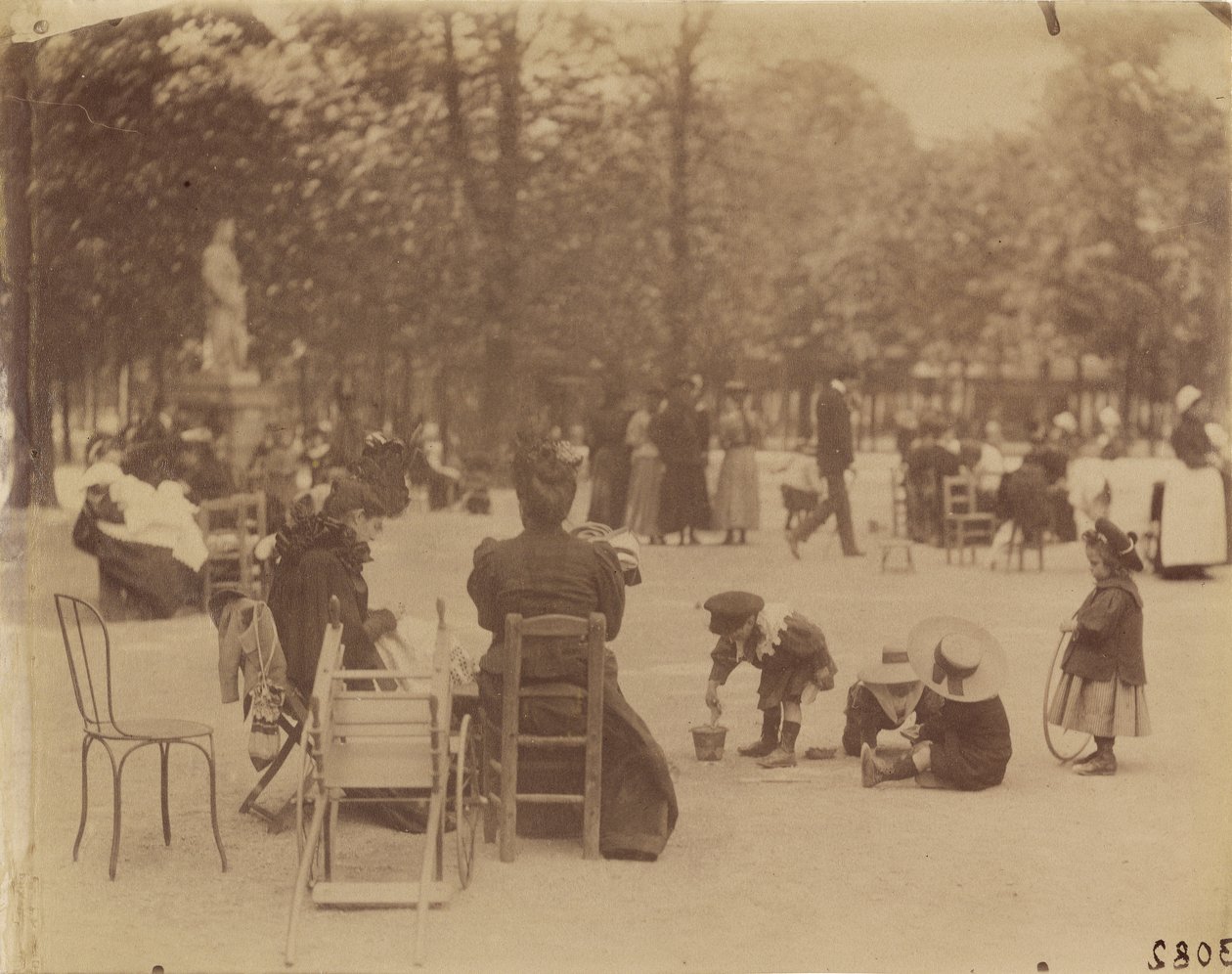 Women and Children in the Luxembourg Gardens by Eugène Atget