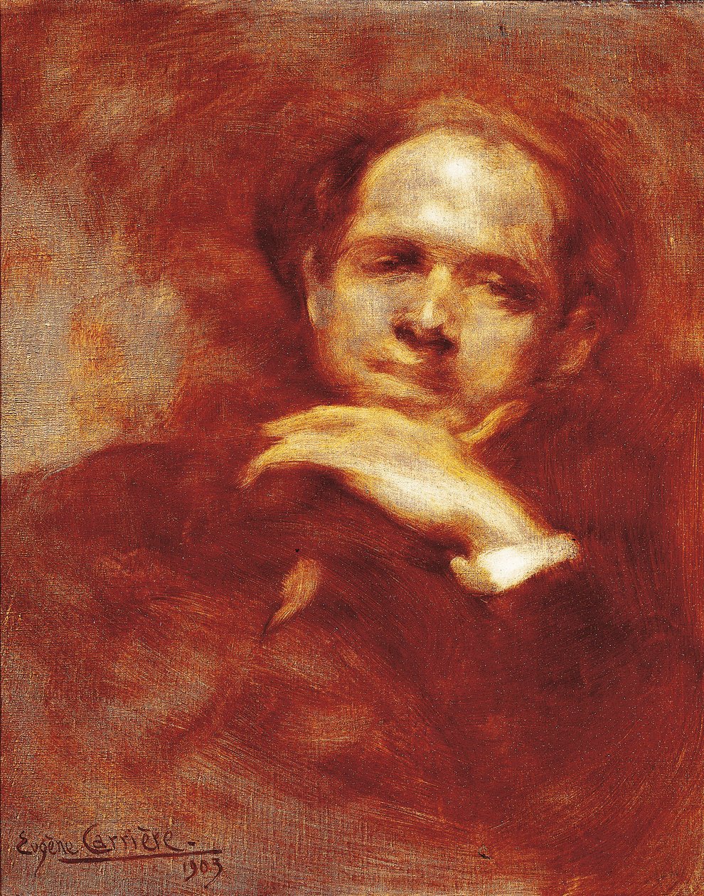 Portrait of Pau Casals, cellist, conductor, and Spanish composer by Eugène Carrière