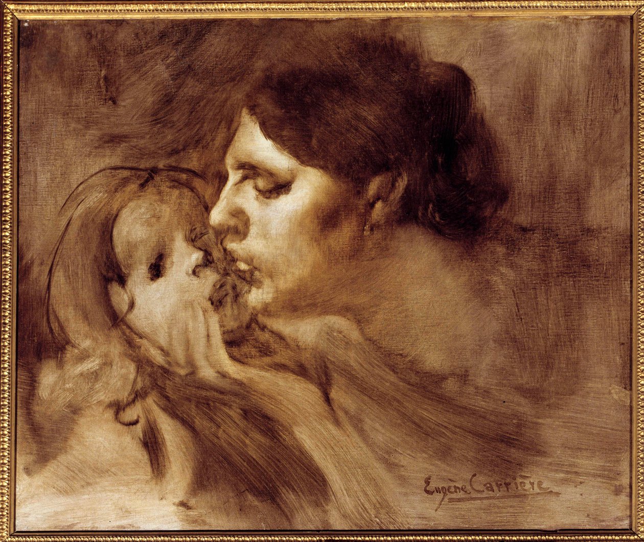 The Maternal Kiss by Eugène Carrière